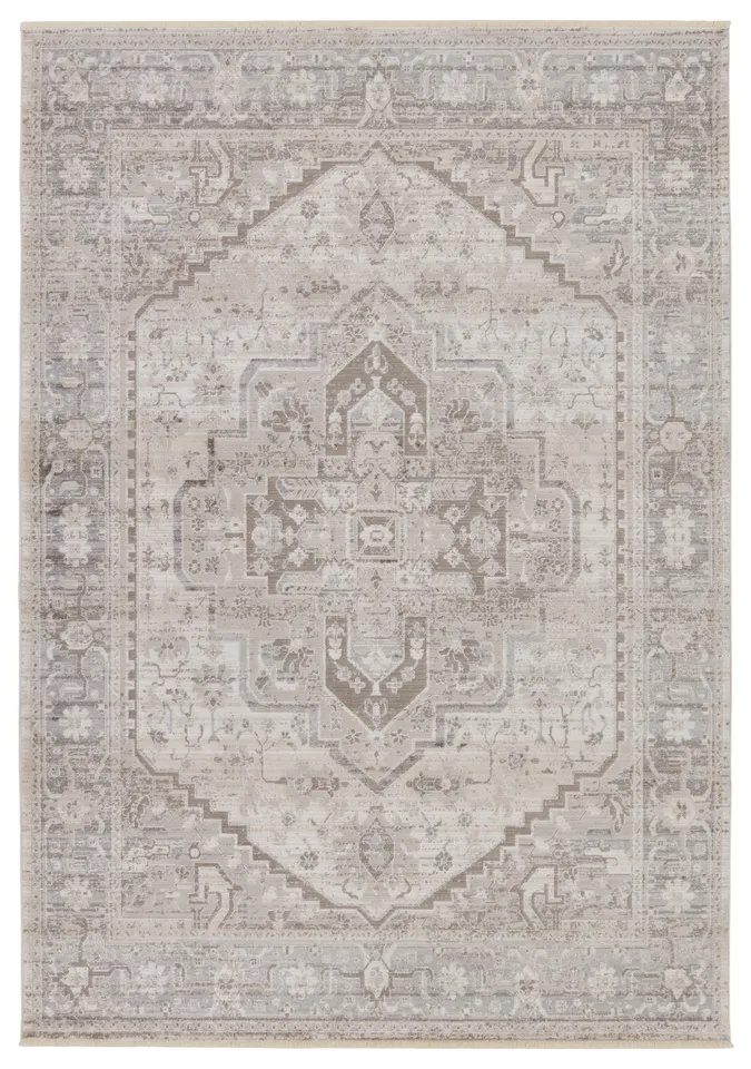 Vibe by Venn Medallion Taupe/ Silver Area Rug (8'10"X12'7")