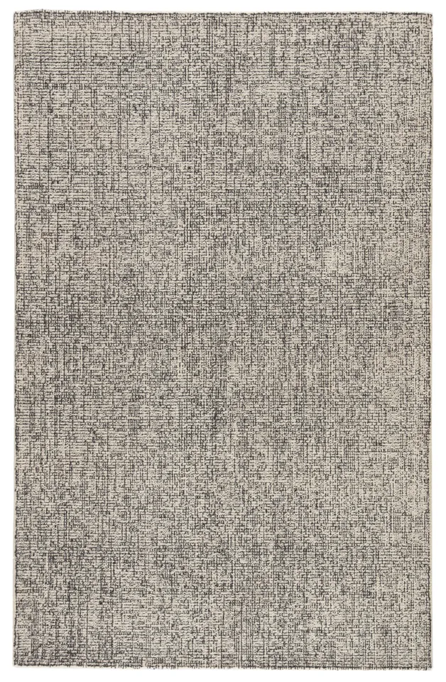 Oland Handmade Solid Cream/ Black Area Rug (8'X10')