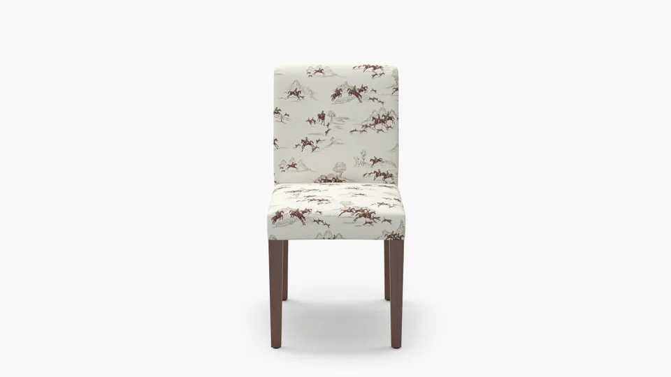 Signature Dining Chair, Green Cotswold Hunt, Walnut Square Tapered Leg