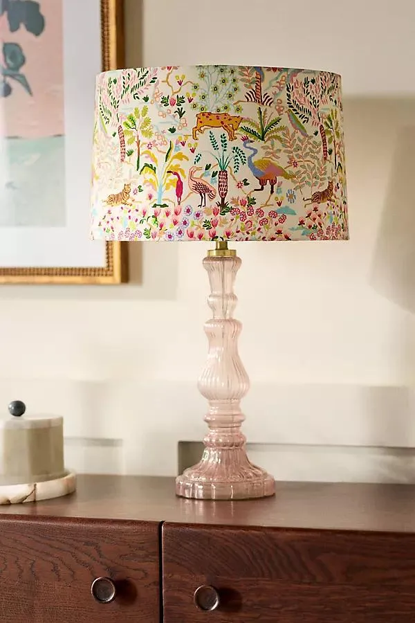 Printed Fabric Drum Lampshade