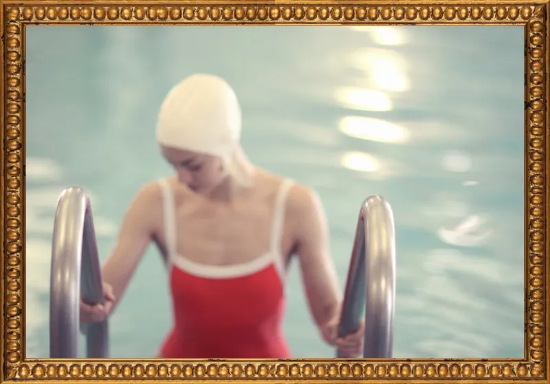 Swimmer in a Red Suit by Lucy Snowe for Artfully Walls