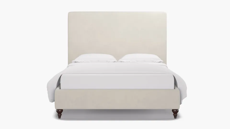Classic Bed, Sterling Performance Velvet, Espresso Traditional Turned Leg, Full