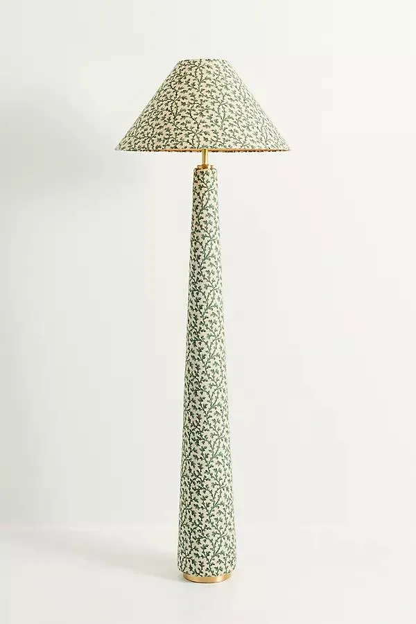 Lulu Printed Fabric Upholstered Empire Floor Lamp