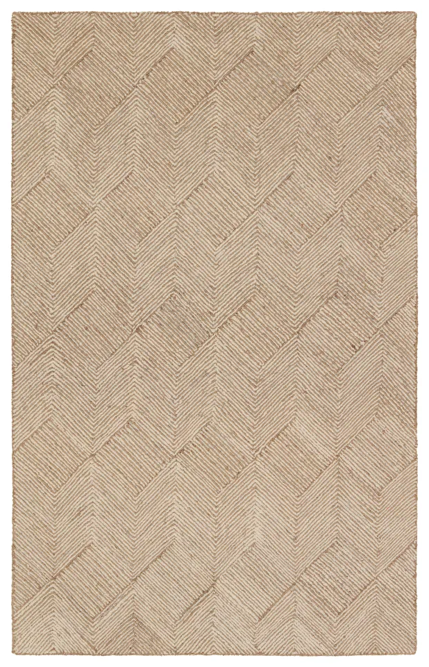 Castellan MRC02 Handmade Chevron Brown and Ivory Area Rug (8'x10')