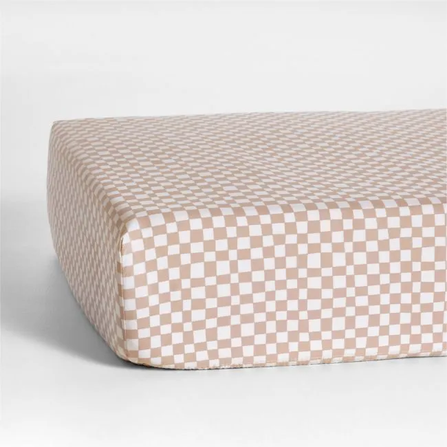 Venice Dusty Blush 100% Organic Cotton Baby Crib Fitted Sheet by Leanne Ford