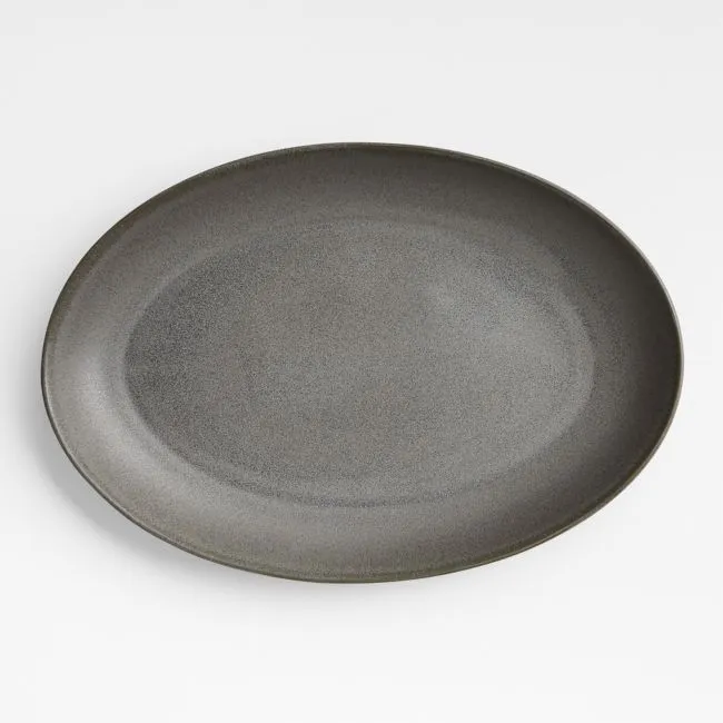 Craft Charcoal Grey Medium Stoneware Oval Serving Platter