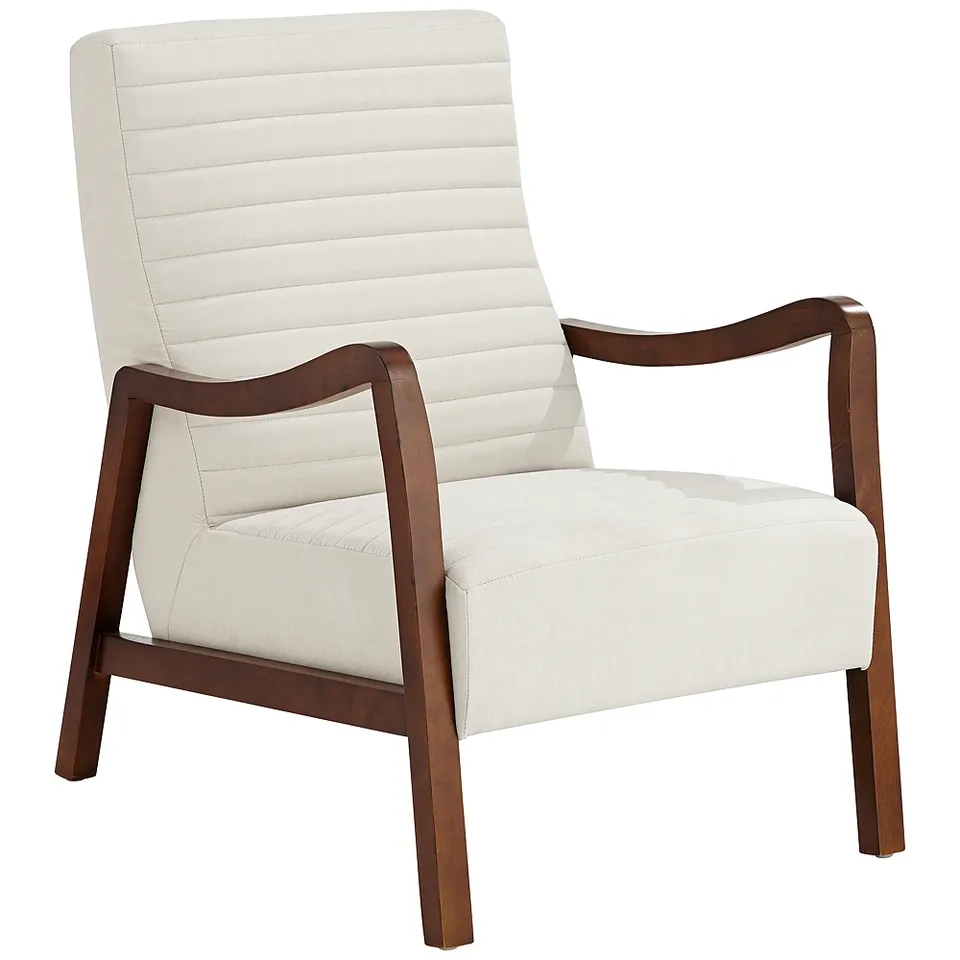 55 Downing Street Columbe Soft Cream Fabric Modern Lounge Arm Chair