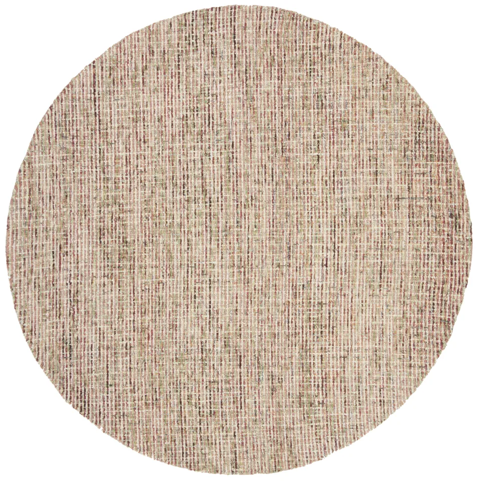 Arlo Home Hand Tufted Area Rug, ABT468A, Beige/Rust,  6' X 6' Round