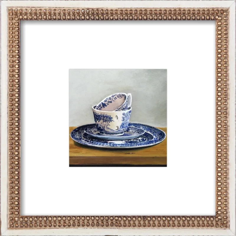 Blue cups and plates by Philine van der Vegte for Artfully Walls