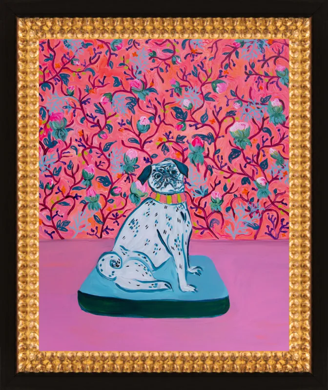 Pug on a Cushion by Davina Shefet for Artfully Walls