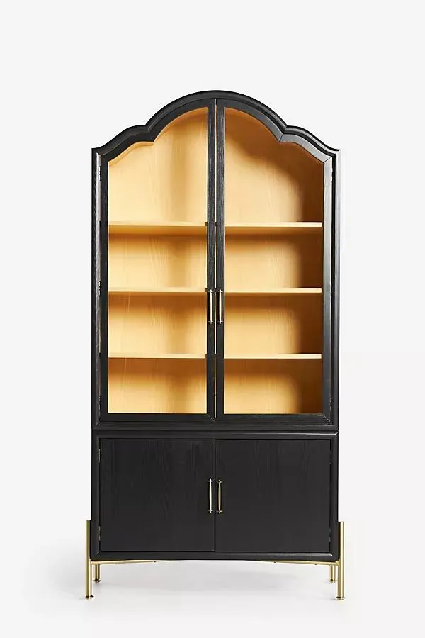 Livia 78" Glass & Wood Storage Hutch