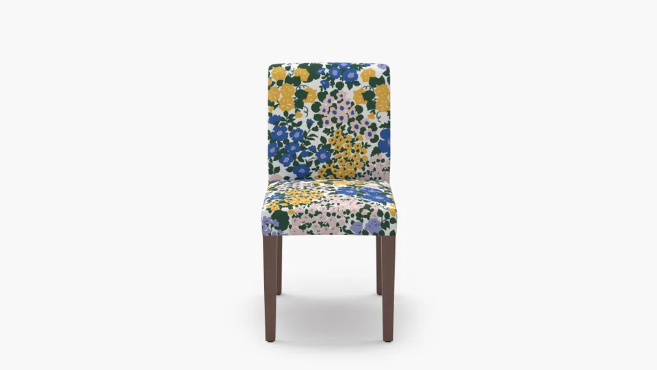 Signature Dining Chair, Lavender Million Flowers, Walnut Square Tapered Leg