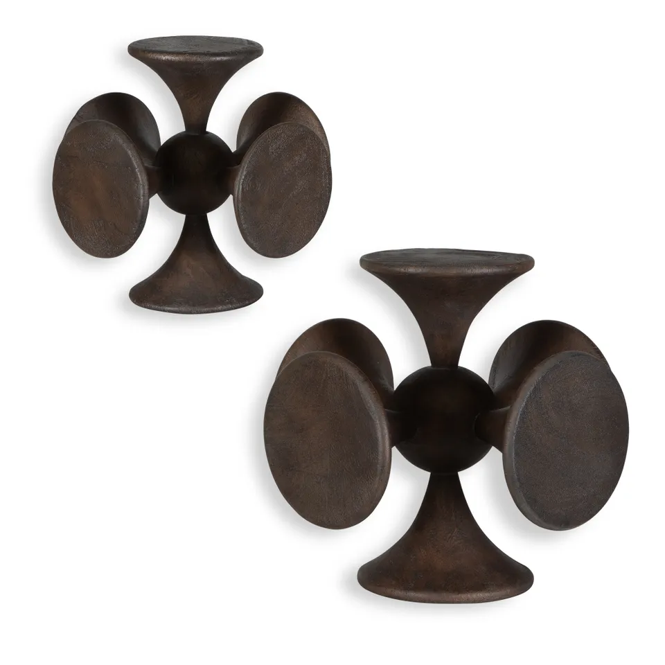 Balanced Harmony Dark Wooden Sculptures Set/2