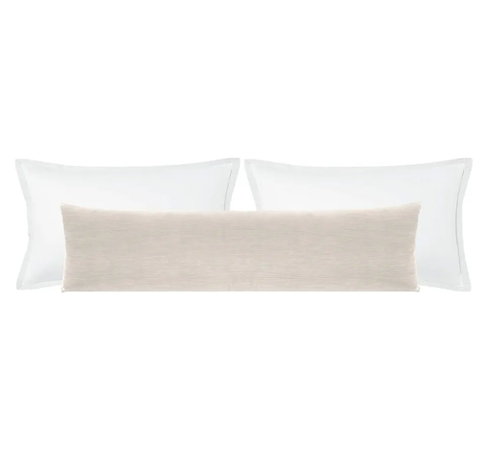 THE XL LUMBAR :: STRIE VELVET // OYSTER - SWATCH 4" X 4"