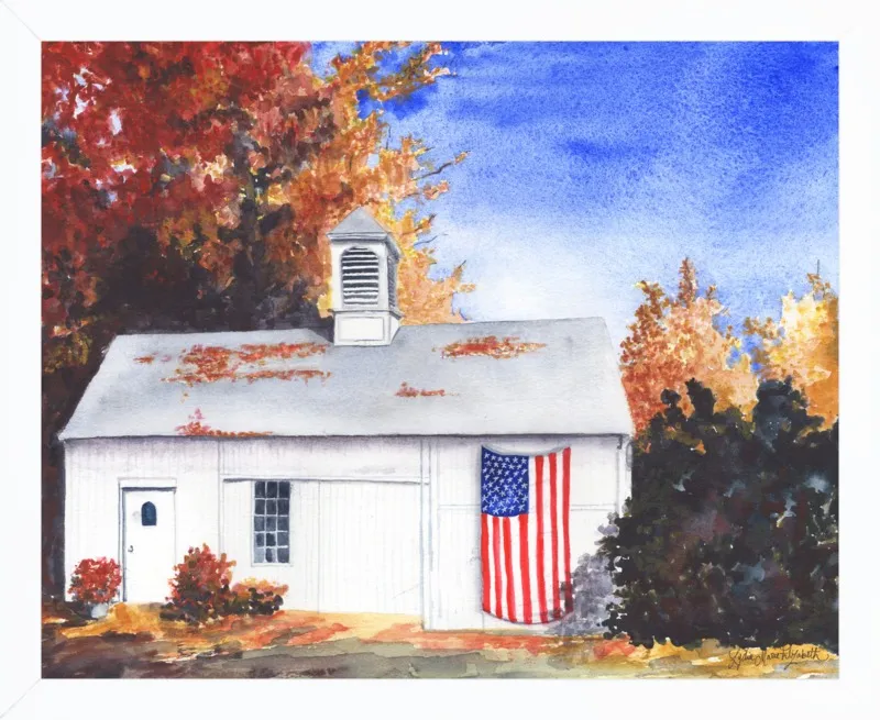 The Ross Barn in Fall by Lydia Marie Elizabeth for Artfully Walls