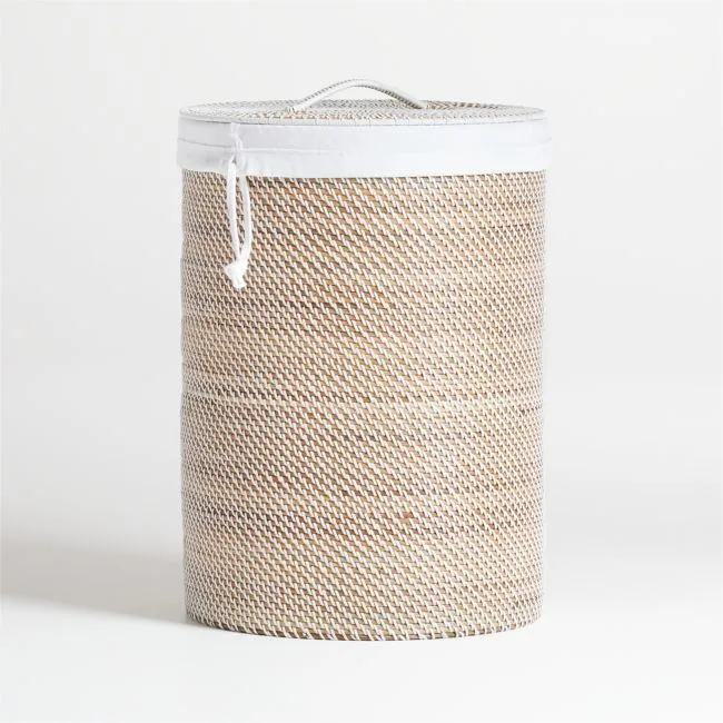 Sedona White Hamper with Laundry Bag Liner