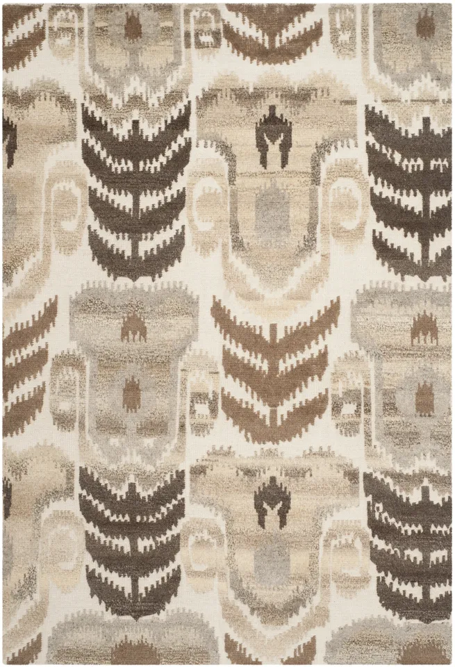 Arlo Home Hand Knotted Area Rug, KNY815A, Natural,  6' X 9'