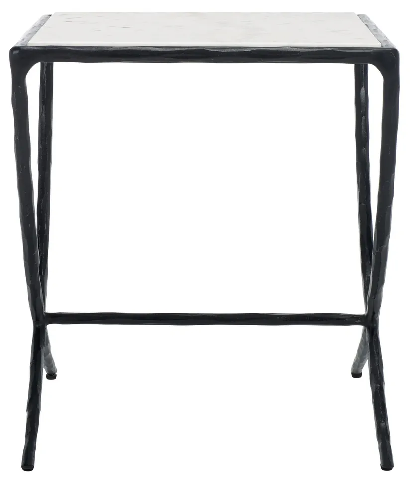 Debbie Square Metal Accent Table - Black / White