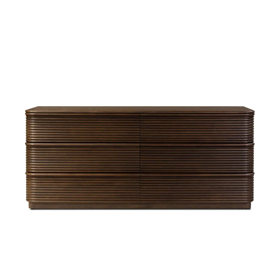 Benny 6 Drawer Dresser - Spiced Oak Veneer