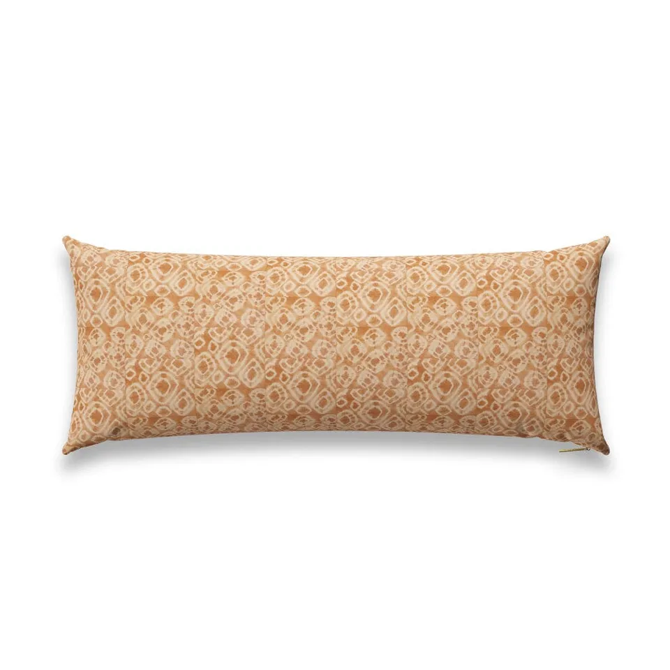Rust Pebble Kuba Cloth Pillow by St. Frank | Orange | 40" W x 15" H | Cotton