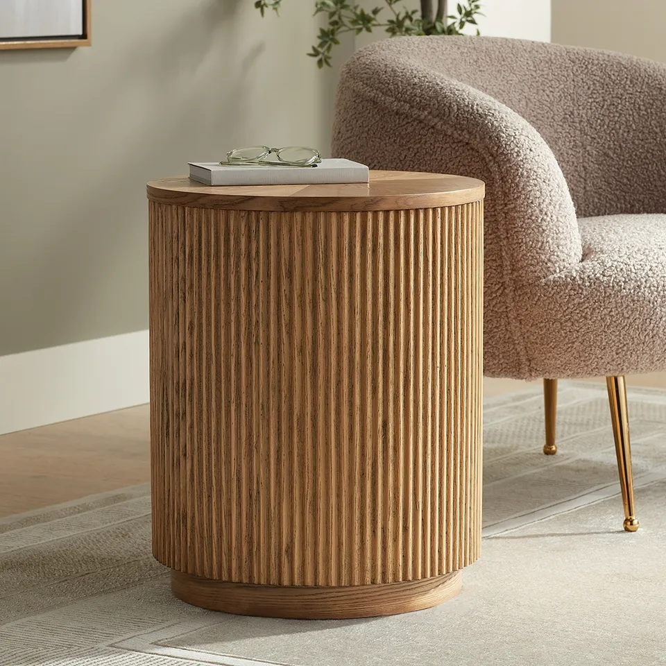 Perch 17 3/4" Wide Natural Wood Round Side Table