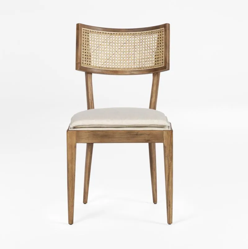 Libby Light Brown Wood and Natural Cane Dining Chair