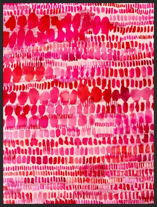 Pink and Red Watercolor Patterns Wall Art  by Paula Mills for Artfully Walls