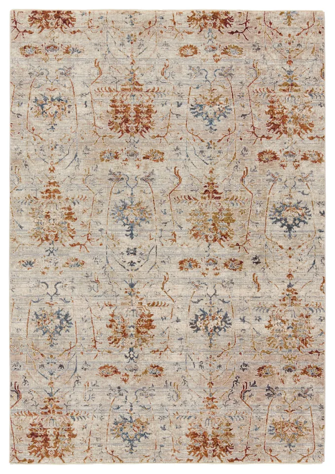 Ozella Trellis Taupe/ Red Runner Rug (2'5"X10')