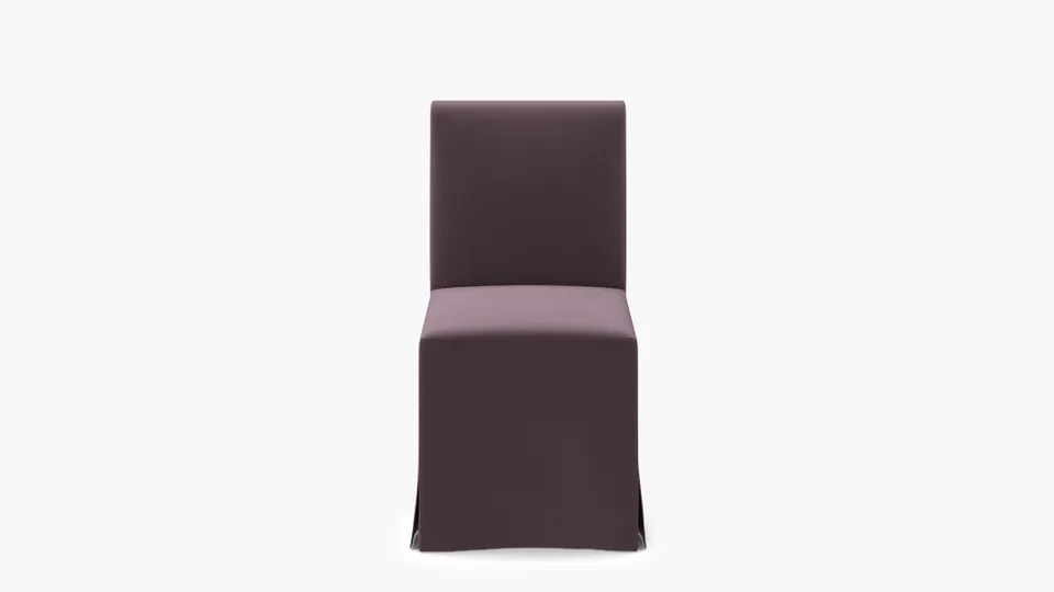 Slipcovered Signature Dining Chair, Lavender Performance Plush Velvet