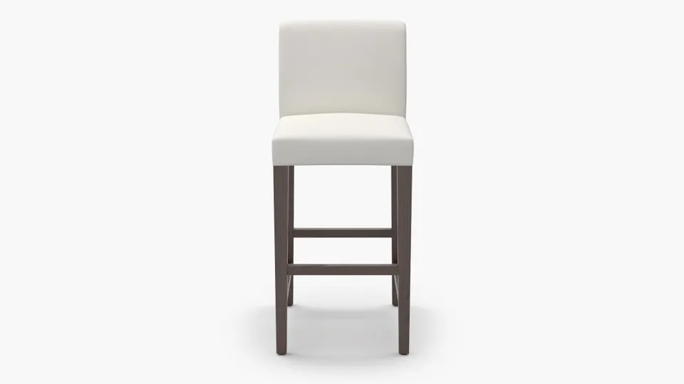 Signature Dining Bar Stool, Snow Boucle, Espresso Square Tapered Leg