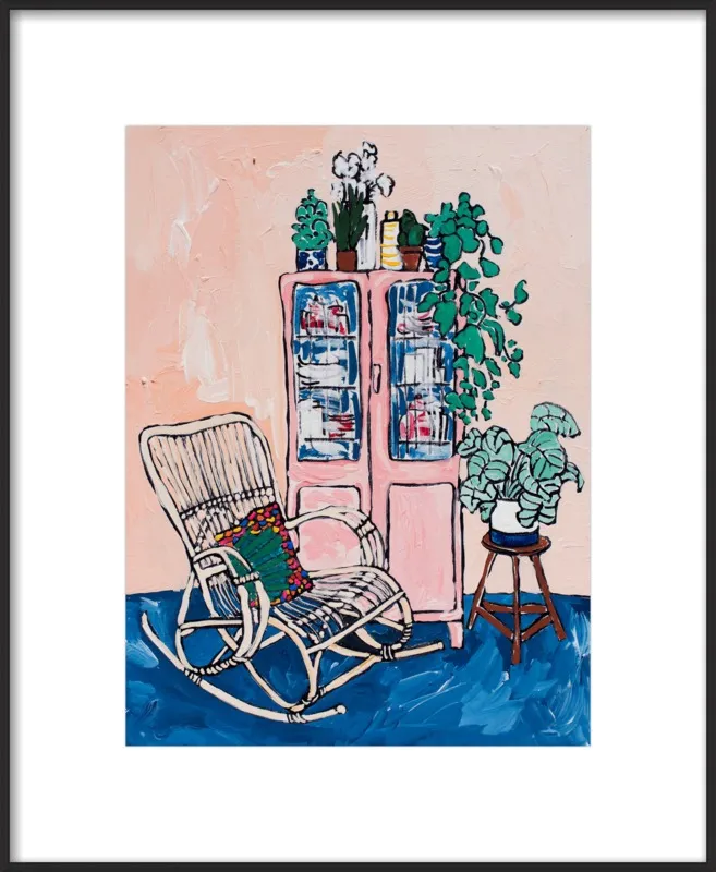 Rocking Chair In Pink Interior by Lara Lee Meintjes for Artfully Walls