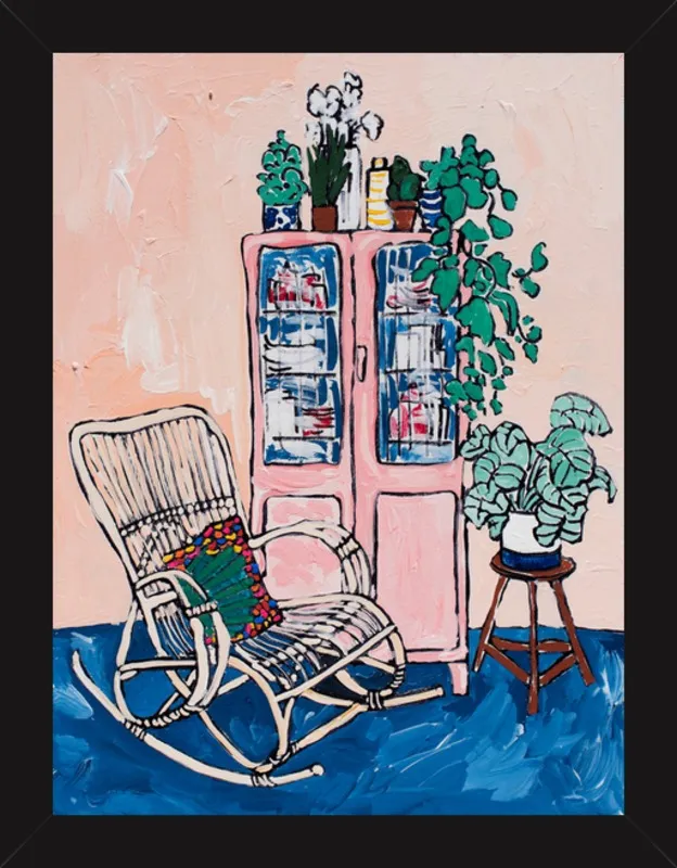 Rocking Chair In Pink Interior by Lara Lee Meintjes for Artfully Walls