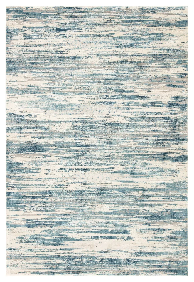 Heaston Abstract Blue/ Ivory Area Rug (5'3"X7'6")