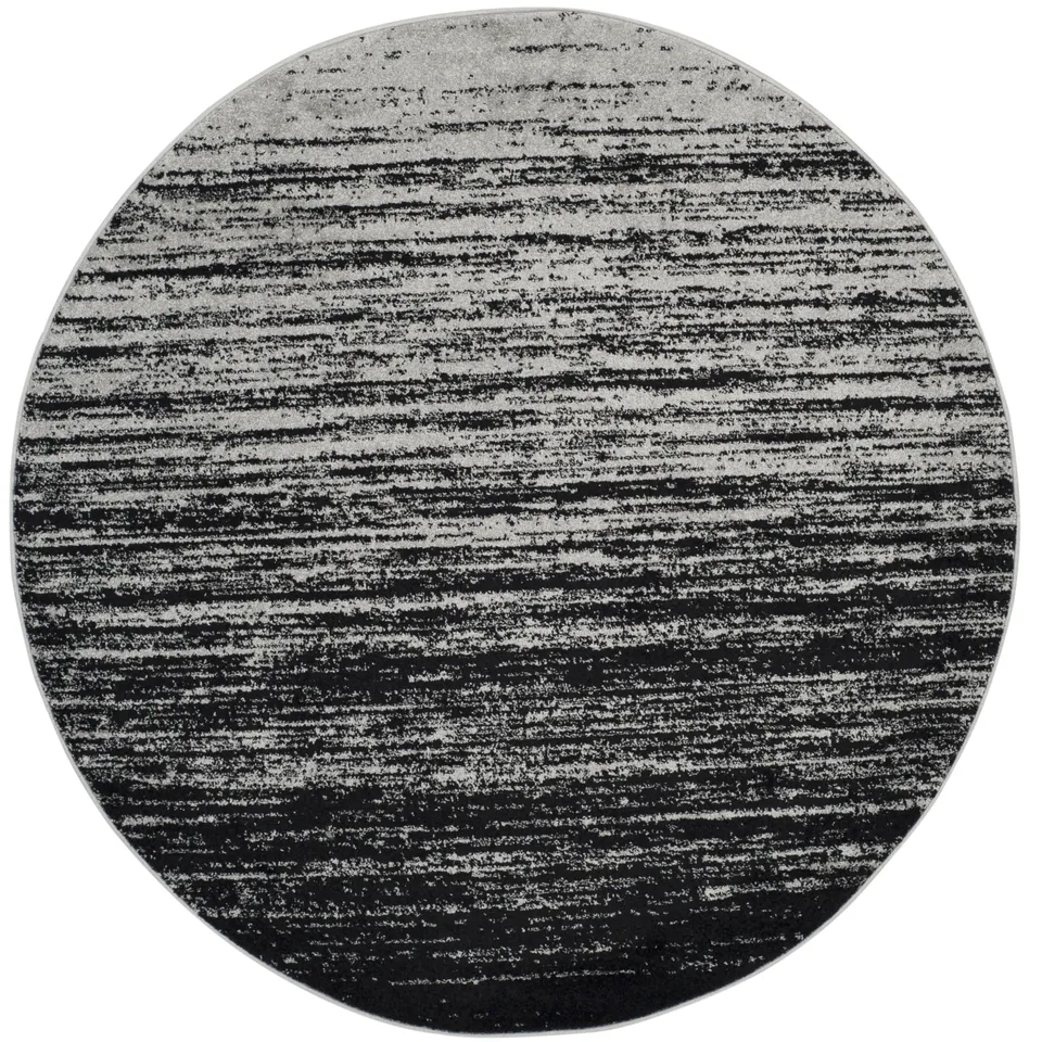 Arlo Home Woven Area Rug, ADR113A, Silver/Black,  6' X 6' Round