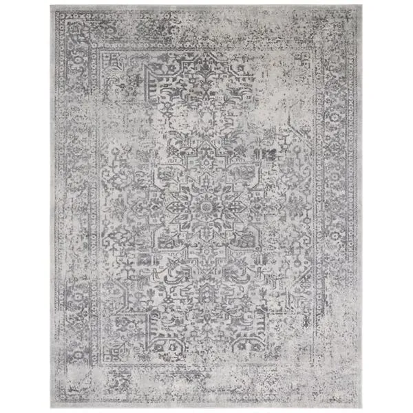 Evermere Distressed Medallion Navy Area Rug