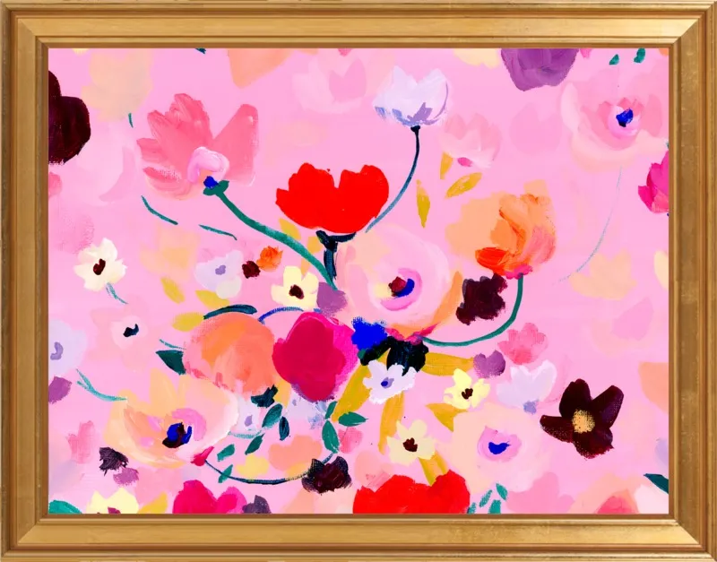 Pink Posey by KT Smail for Artfully Walls