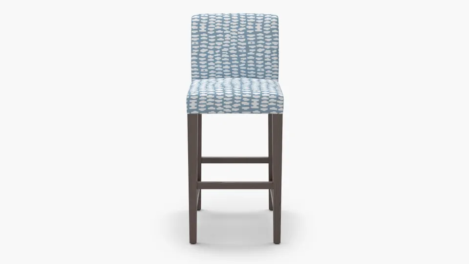 Signature Dining Bar Stool, Dusty Blue Odalisque, Espresso Square Tapered Leg
