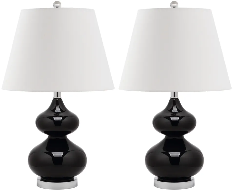 Eva Double Gourd 24" Table Lamp, Set Of 2 - Black