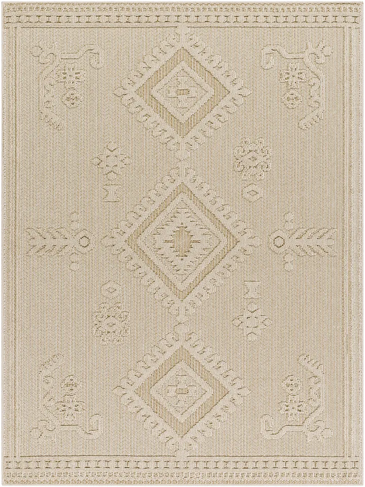 Rockport Beige Outdoor 5'3" x 7' Machine Woven Rug