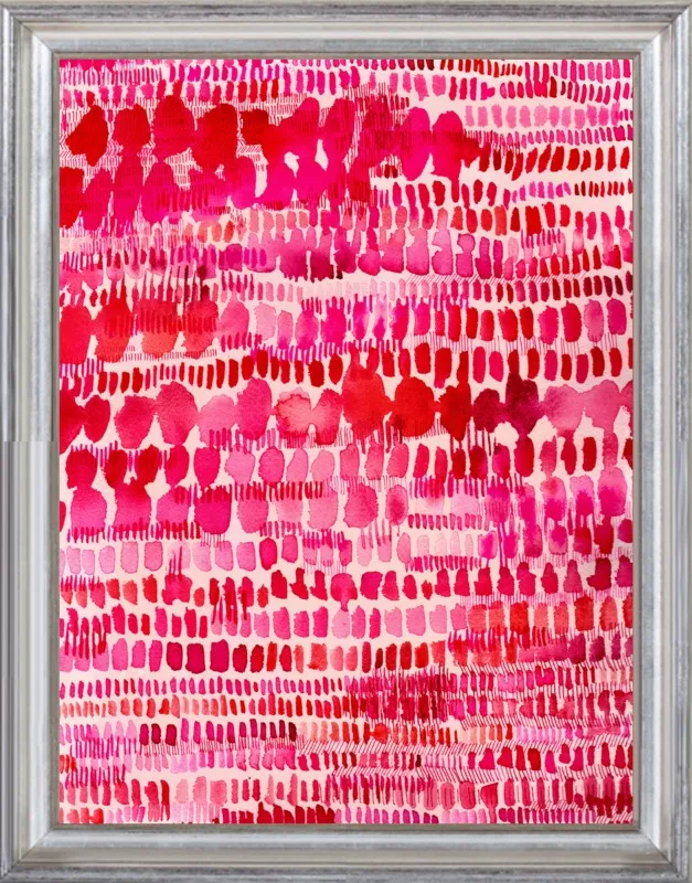 Pink and Red Watercolor Patterns Wall Art  by Paula Mills for Artfully Walls