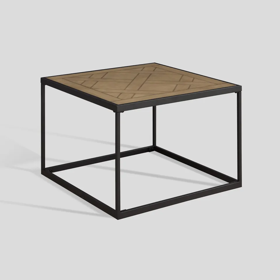 25" Square Coffee Table with Parquet Top - Parquet Veneer
