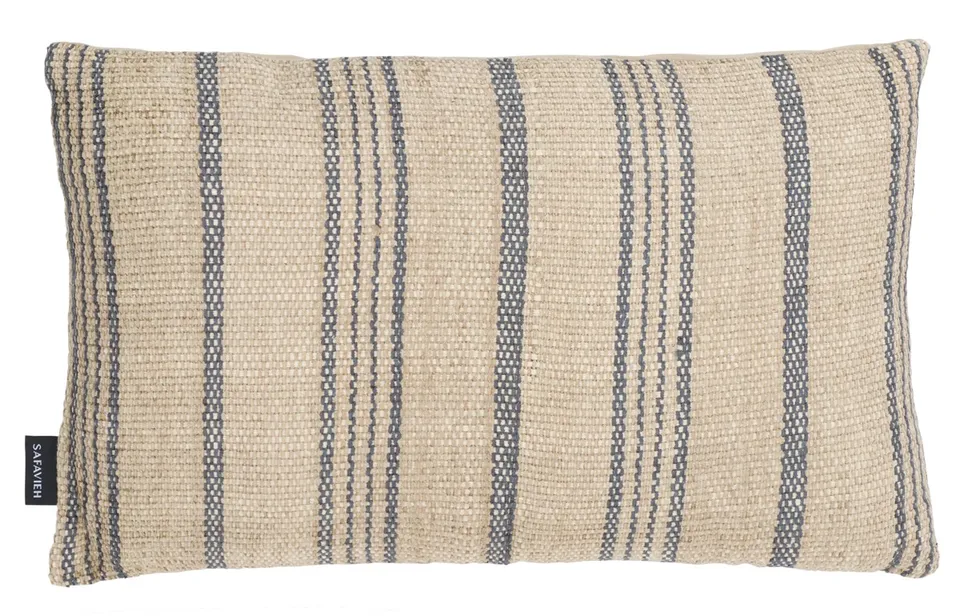 Junie 12 x 20 Cotton Lumbar Pillow - Natural / Gray