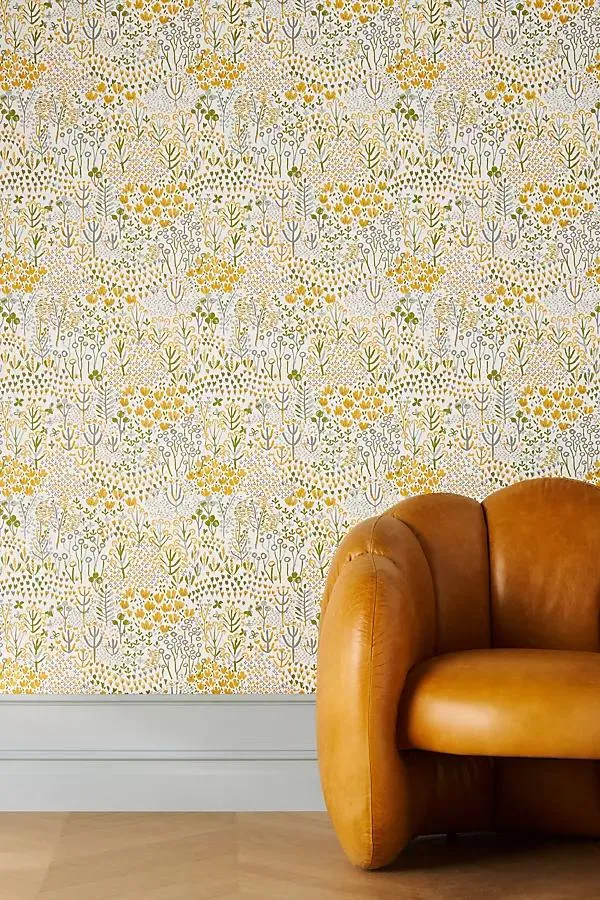 Chilton Yellow Wildflowers Floral Wallpaper