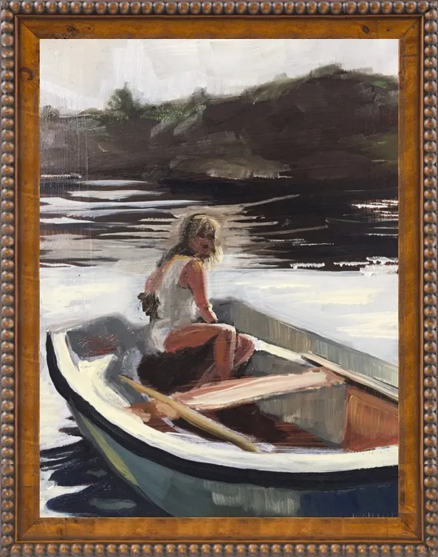 Girl in a boat by Philine van der Vegte for Artfully Walls