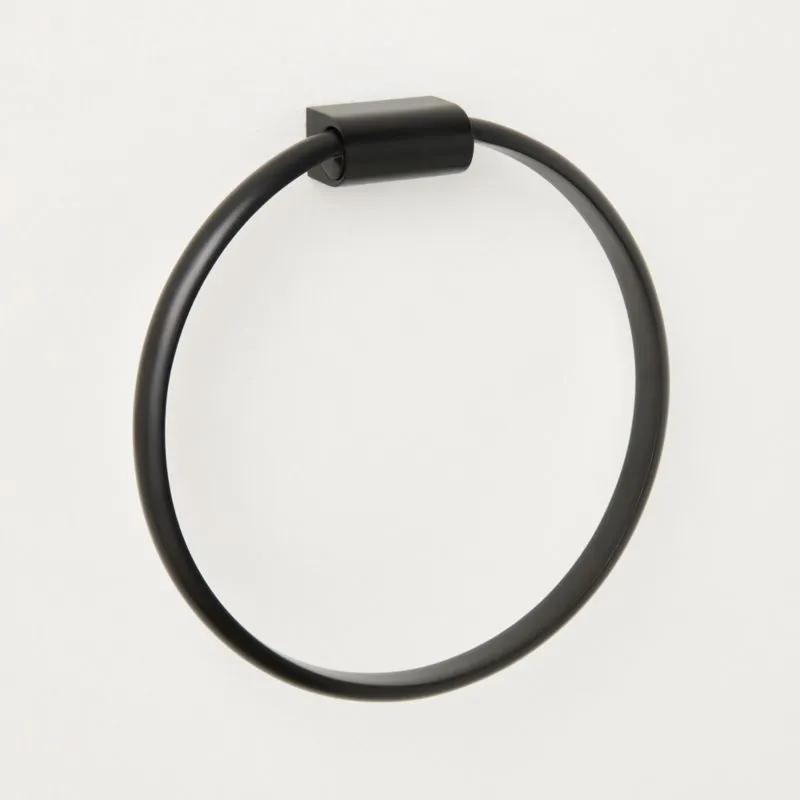 Curveaux Curved Matte Black Towel Ring