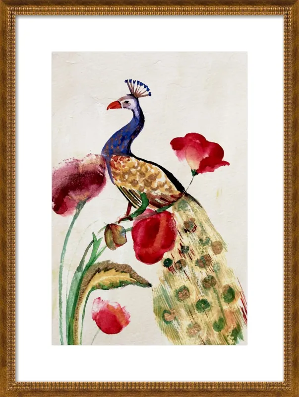 blue gold peacock by Ruti Shaashua for Artfully Walls