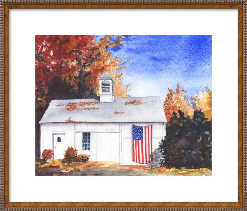 The Ross Barn in Fall by Lydia Marie Elizabeth for Artfully Walls