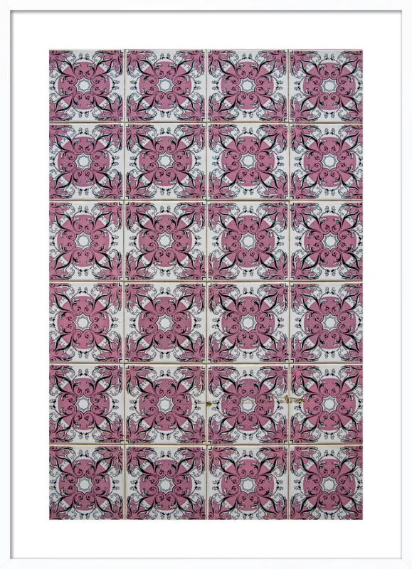 Pink and White Tiles in Lisbon by Sivan Askayo for Artfully Walls