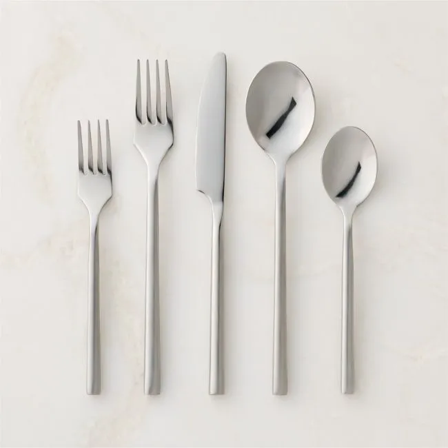 20-Piece Rush Brushed Silver Flatware Set
