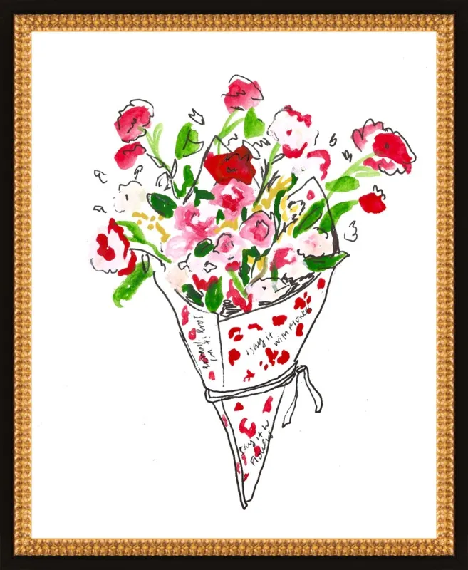 Bodega Flowers in Pink and Red by Larsen McDowell for Artfully Walls